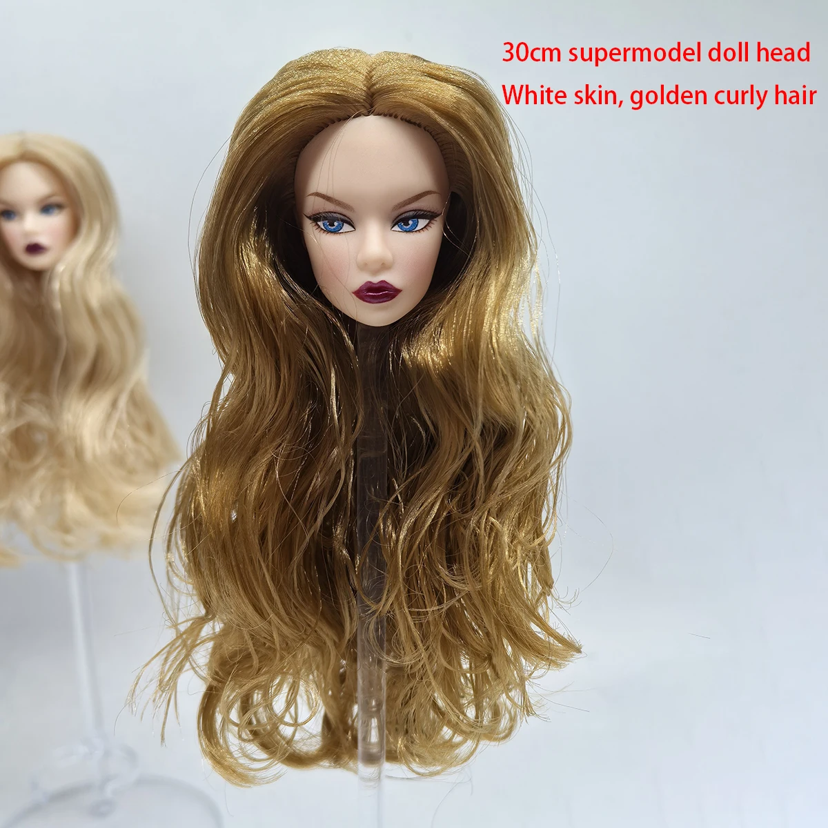 1/6 Supermodel Doll OB Head Parts With Make-up Nylon Hair White/Normal/Black Skin Fashion Make-up DIY Dress-Up BJD UV Head+Body