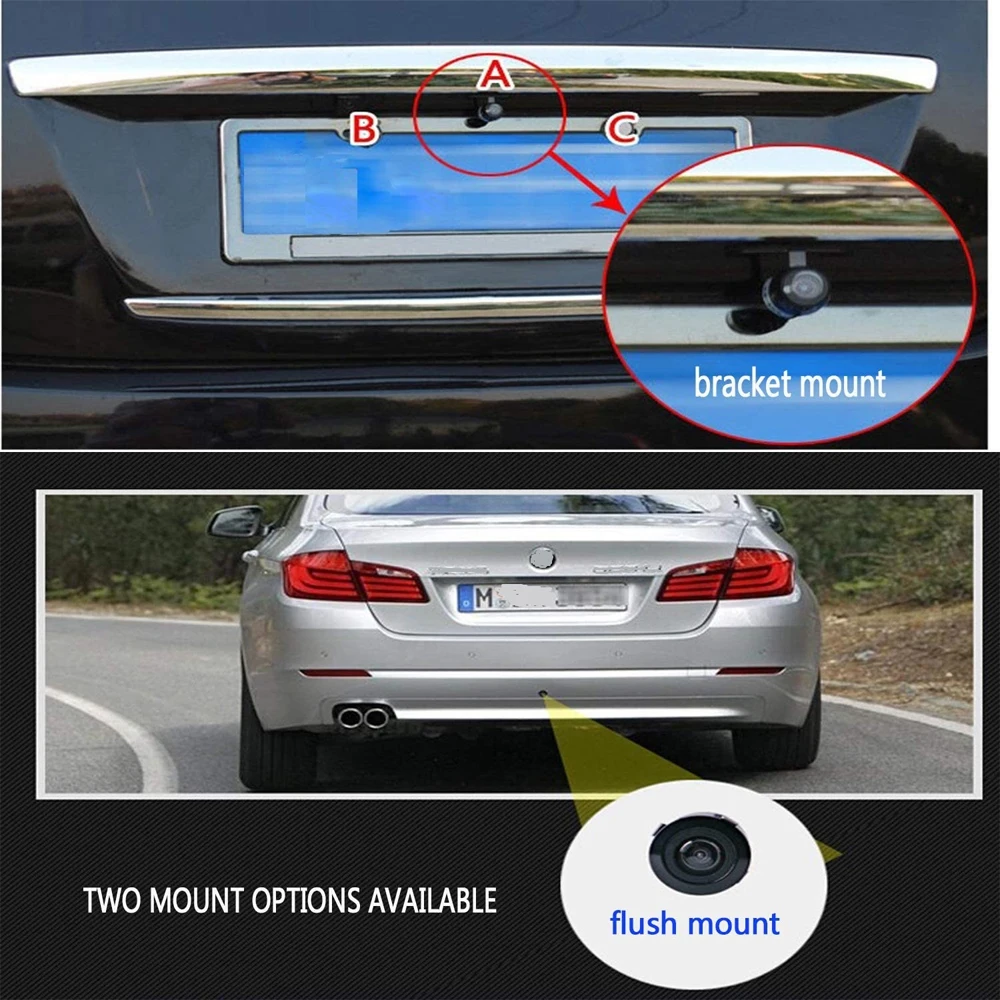 Car Rear View Camera Vision Reversing Auto Parking Monitor Waterproof 8 LED Night 170 Degree HD Video Round Back Up Camera