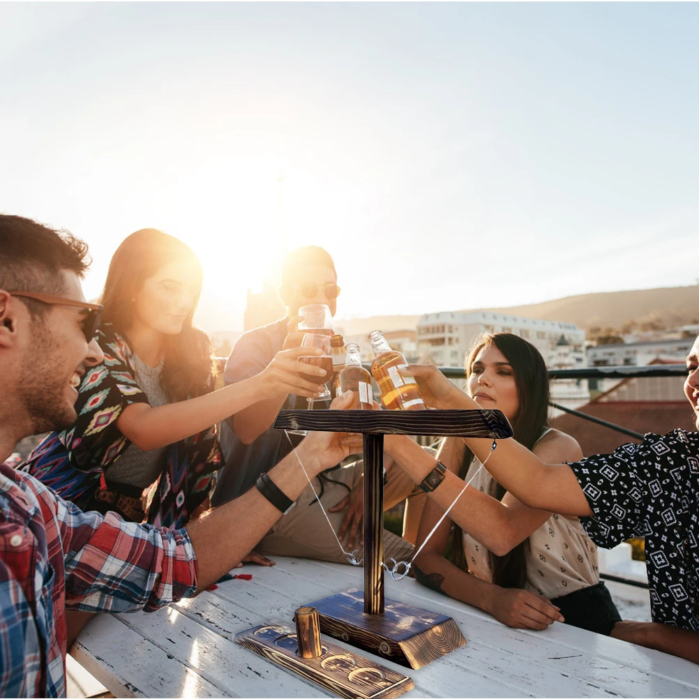 Jogos de arremesso de anel para crianças e adultos, festa em casa, jogos de tabuleiro de madeira portátil de ritmo rápido, pacote de escada, barras ao ar livre