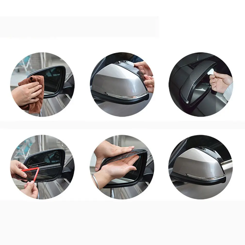1Pair Rear View Side Mirror Rain Board Eyebrow Guard Sun Visor Car Accessories Color Black / Transparent Car Rear View Mirror