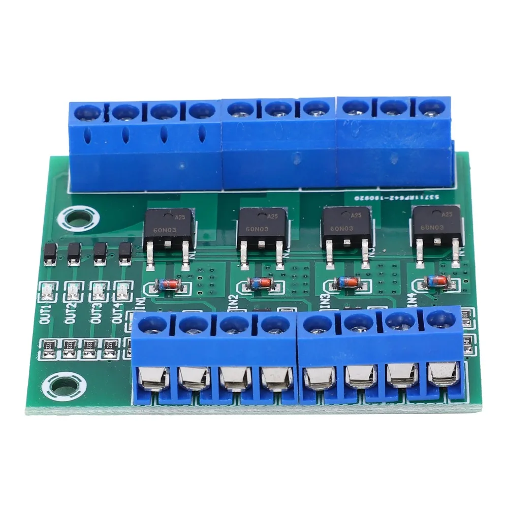 4-Channel 4‑Way MOS Tube Module 0~1KHZ YYNMOS-4 Field Effect Tube Module PWM 3-20V PLC Drive Module PLC System