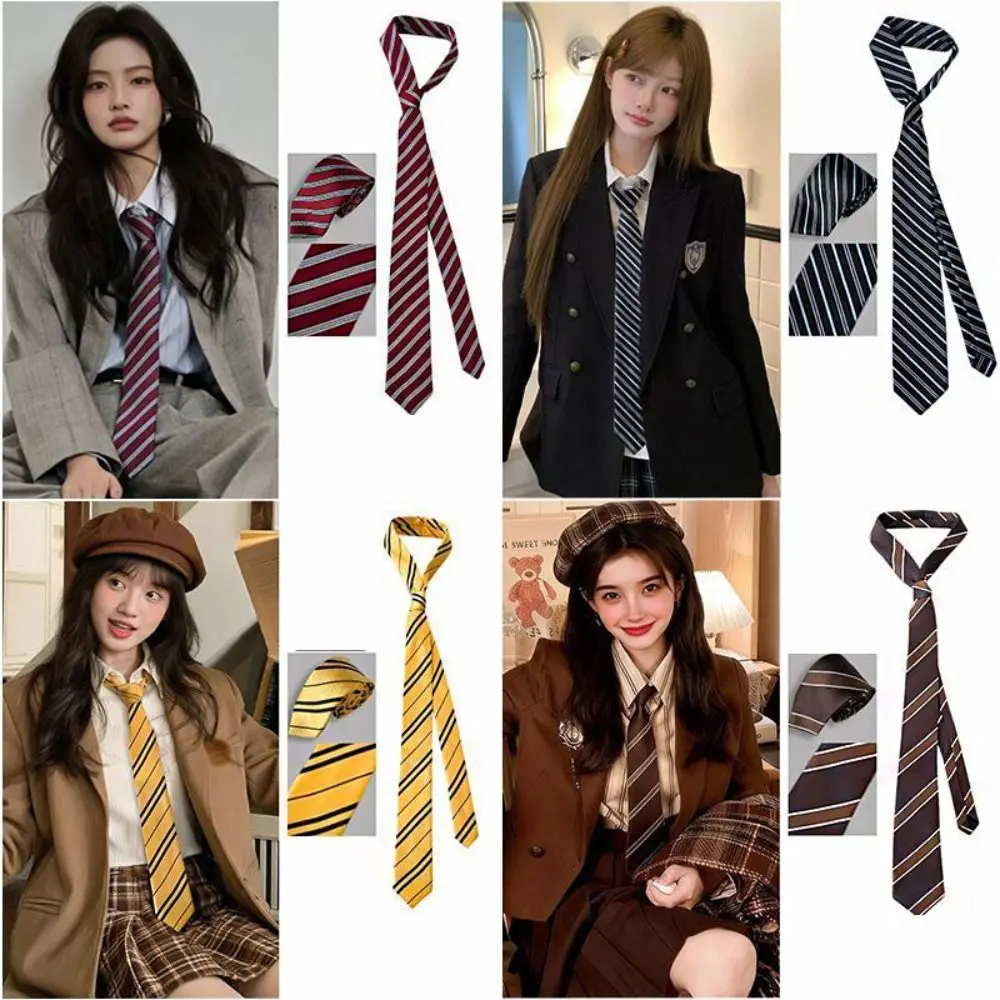 

Casual Korean Striped Tie Stripe Printed JK Uniform Necktie Y2K College Style Shirt Tie Decoration JK Uniform Decoration