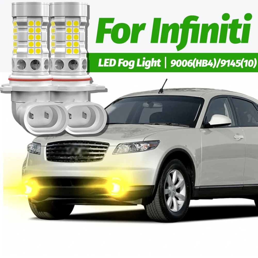 

2pcs LED Fog Light Blub Lamp HB4 9006 Canbus No Error For Infiniti FX35 FX45 2003 2004 2005 G35 2008-2009