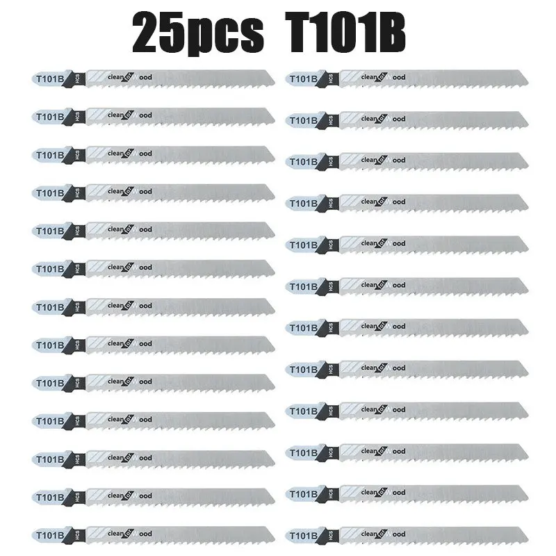 Hojas de sierra de calar para madera, Metal y plástico, hojas de sierra de calar alternantes, T101B HCS, 25 piezas, 100mm