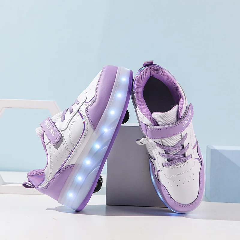 

Lightweight Roller Sneakers for Kids & Students: Boys', Girls' & Teens' Wheeled Sneakers, Roller Skates for Commuting