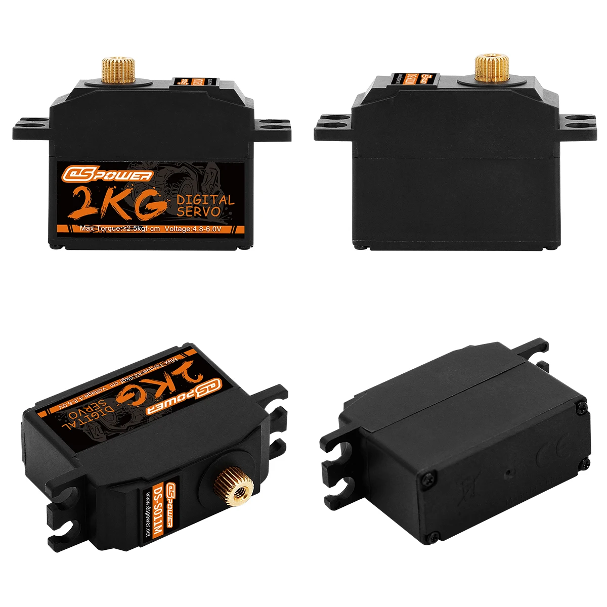 DSpower 2KG RC Servo Metal Gear resistente a la intemperie Micro Servomotor Digital de perfil bajo para RC coche avión barco helicóptero de ala fija