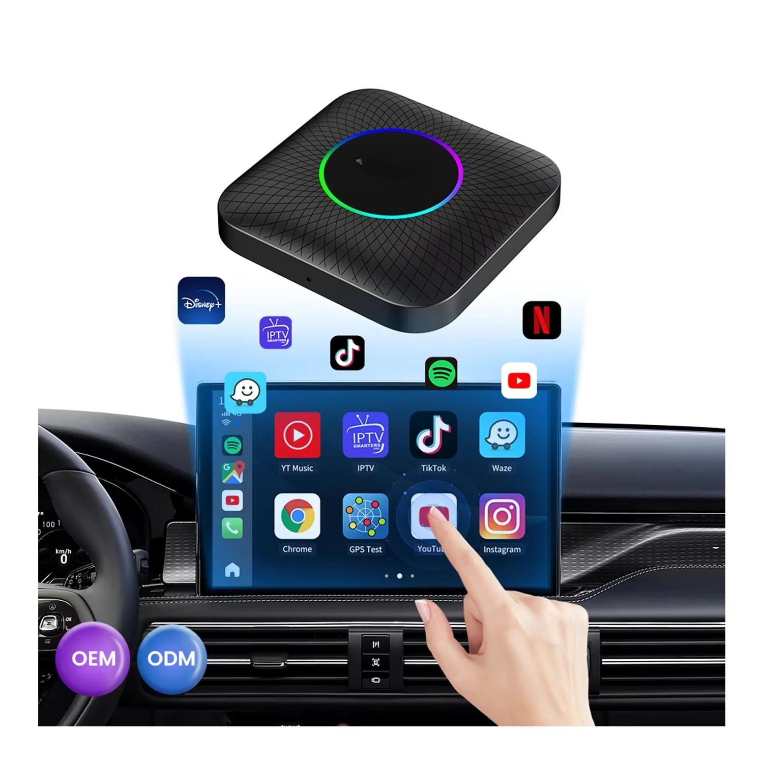 

New Arrival 8G+128GB Android 13 System Carplay Auto Car Stereo Youtobe Netflix Portable Wireless Android Carplay Box