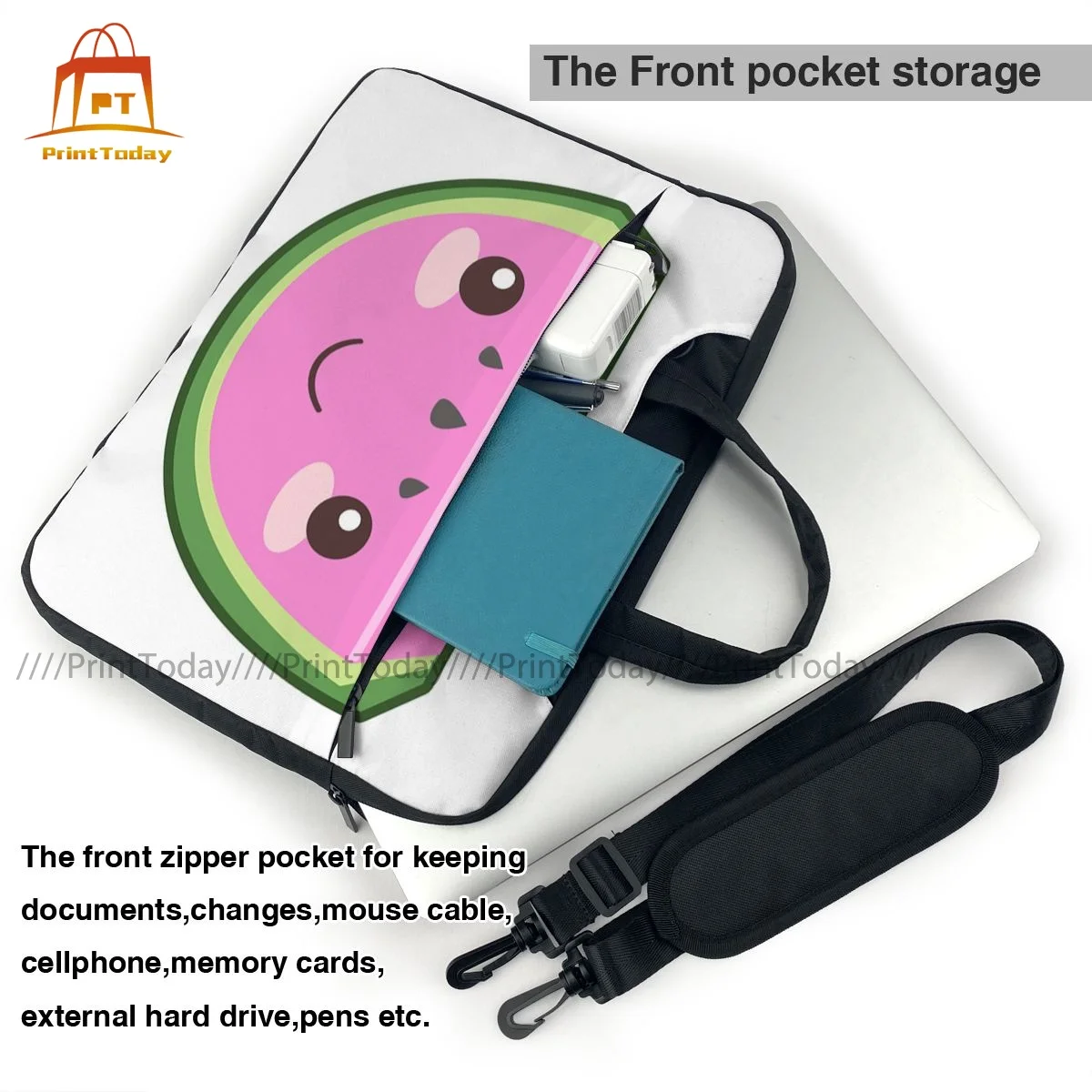 Watermelon Laptop Bag Case Bike Crossbody Computer Bag Waterproof Cute Laptop Pouch