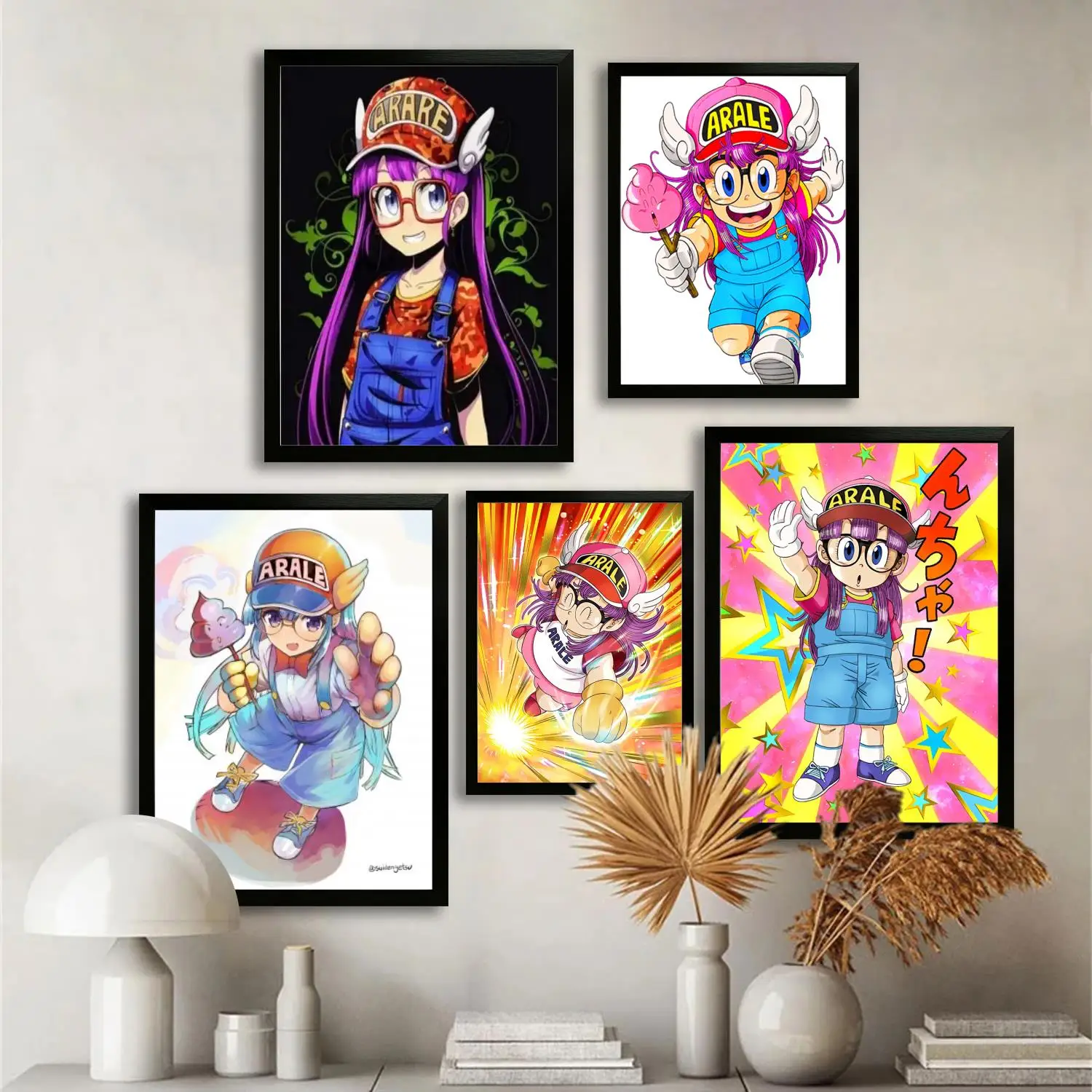 ملصق فني من القماش الكرتوني من Arale، لوحة فنية جدارية، طباعة صور، عائلة حديثة، ديكور غرفة النوم، ملصقات، لوحة زخرفية #1