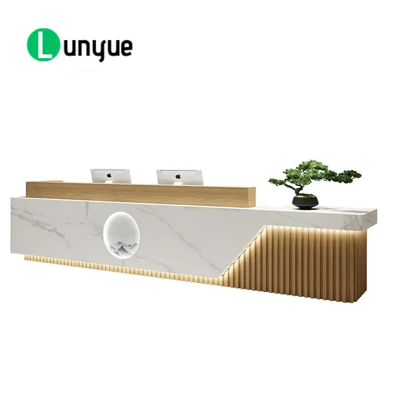 Commercial Reception Desk Counter for Office Hotel Lobby Beauty Bar Gym School Modern Front Desk Table Furniture