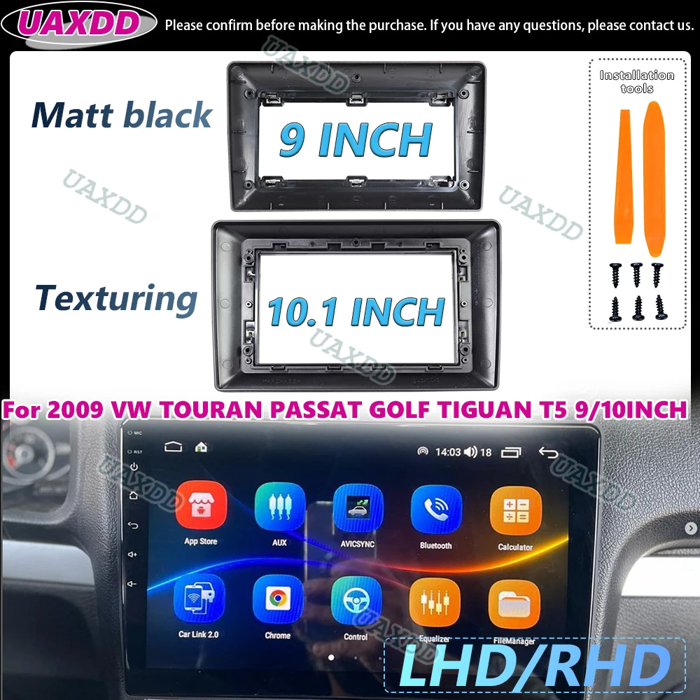 

UAXDD Android Car frame panel For 2009 VW TOURAN PASSAT GOLF TIGUAN T5 9 10 INCH cable video harness decoder canbus navigation