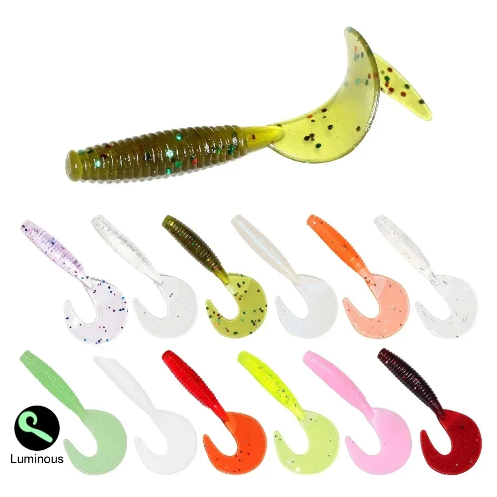 ILURE 120Pcs Fishing Soft Lure 4cm0.4g Artificial Silicone Bait  Worm Swimbait Sea Fishing Bass Carp Trout Wobblers Tackle