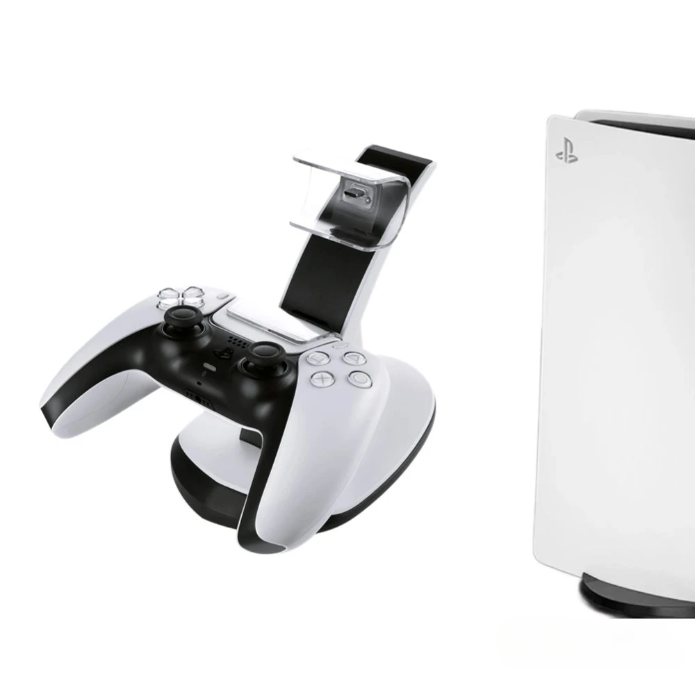 قاعدة شحن مزدوجة سريعة لوحدة التحكم اللاسلكية PS5، محطة شحن سريعة مزدوجة الإحساس من النوع C لملحقات PlayStation5