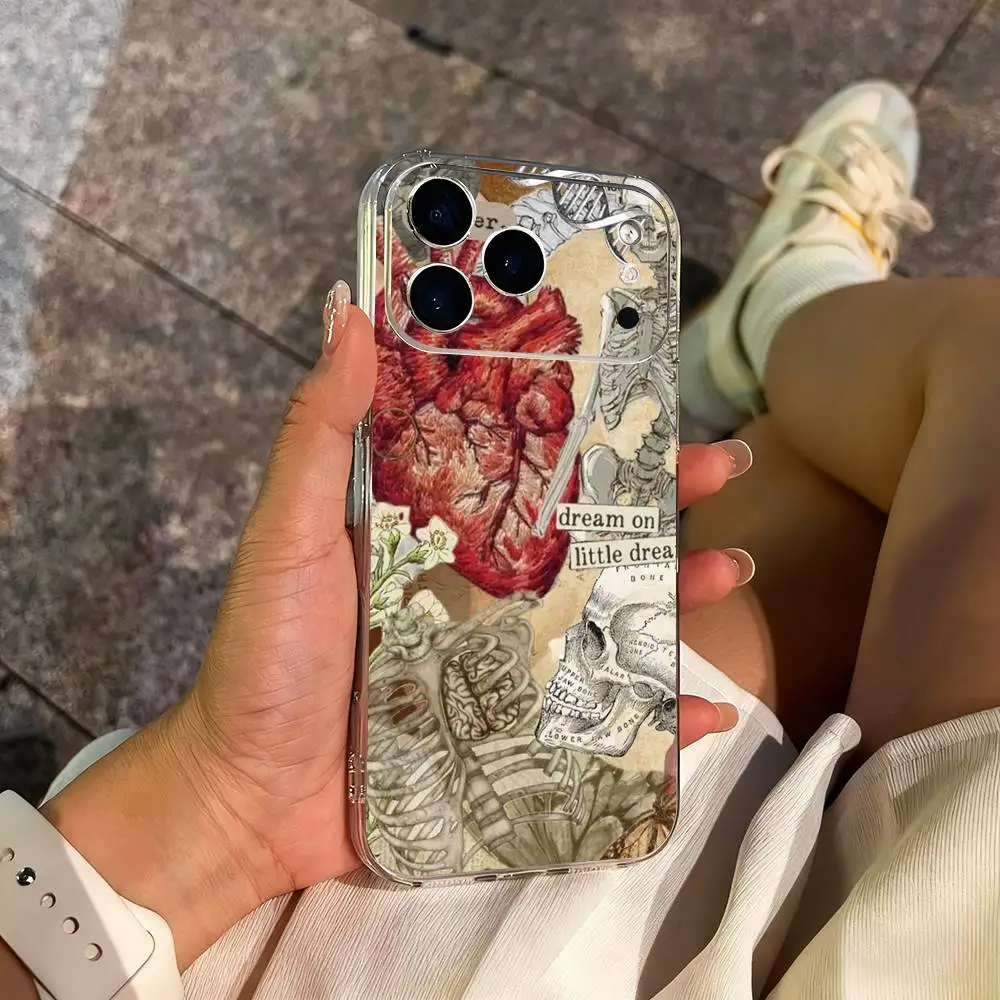 حافظة هاتف تشريح الإنسان للفن الطبي لهاتف آيفون 14,13,12,11,17,16,15,Pro,Max,Plus,X,XS,XR,SE,غطاء ناعم شفاف صغير