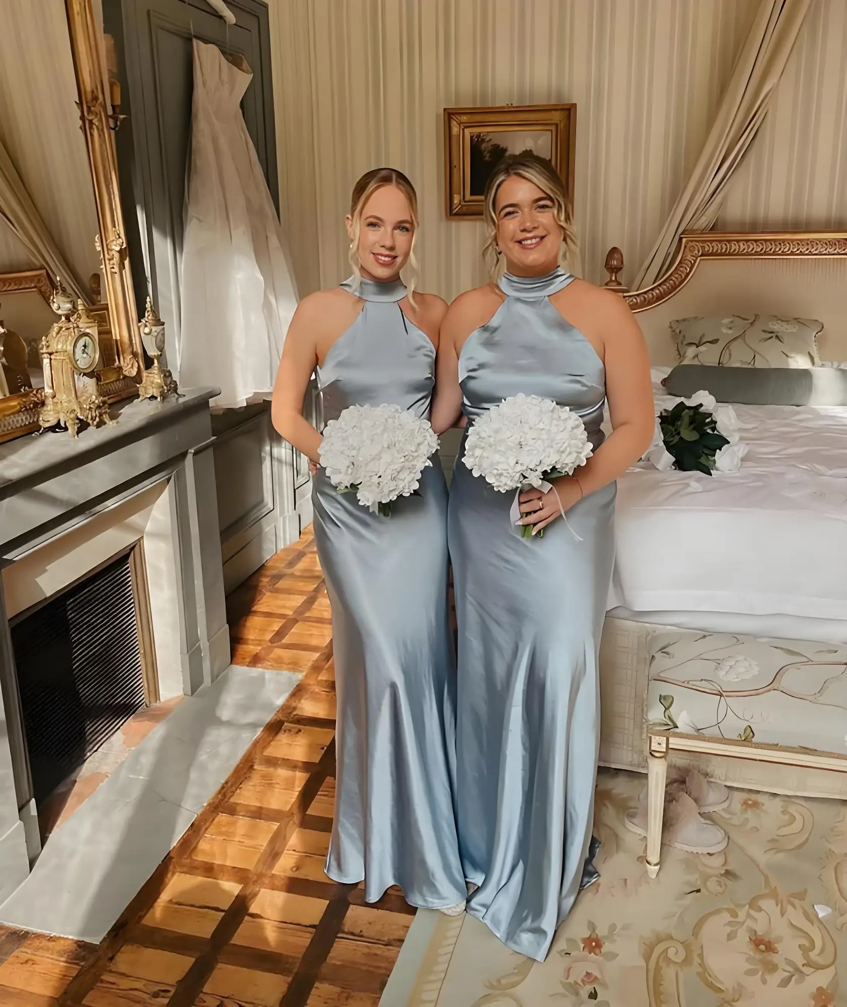 Beshinel فساتين وصيفة الشرف زرقاء مخصصة رسن حورية البحر فستان سهرة بدون ظهر فستان حفلات 2025 ضيف حفل الزفاف رداء De Soirée