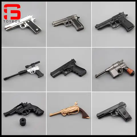 1/6 Scale M1911 M1896 P38 PPK Revolver Pistol Handgun Mini Model Fit 12'' Soldier Action Figure Body Dolls