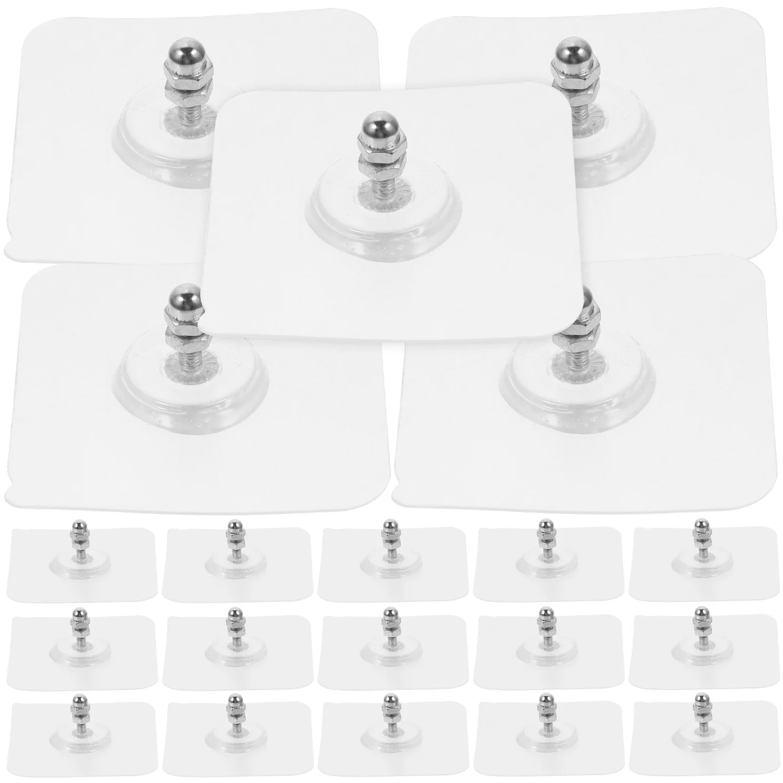 

20pcs No Trace Nails Heavy Duty Adhesive Seamless Screw Design For Kitchen Bathroom Office Use Wall For Hanging Towels Hats Bags