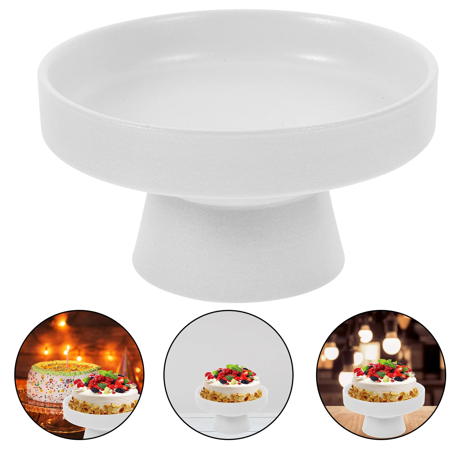 

Ceramic Footed Fruit Bowl High Base Cake Stand Candy Plate Food Tray Multi-Function Fruit Plate for Hotels Restaurants Home