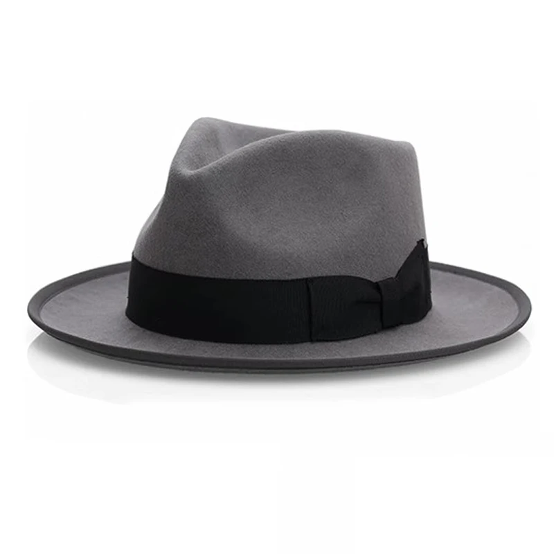 Camel Gray Color Fedora Hat, British Style 100% Wool Jazz Hats ,Women Men Party Dress Autumn Winter Felt Hat With XXL  Big Head