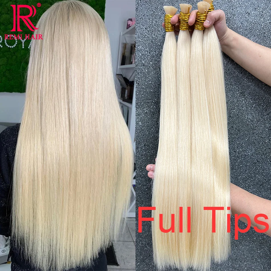 Extensões de cabelo reto para mulheres, cabelo humano, cabelo virgem, não processado, sem trama, tecendo, original, em massa