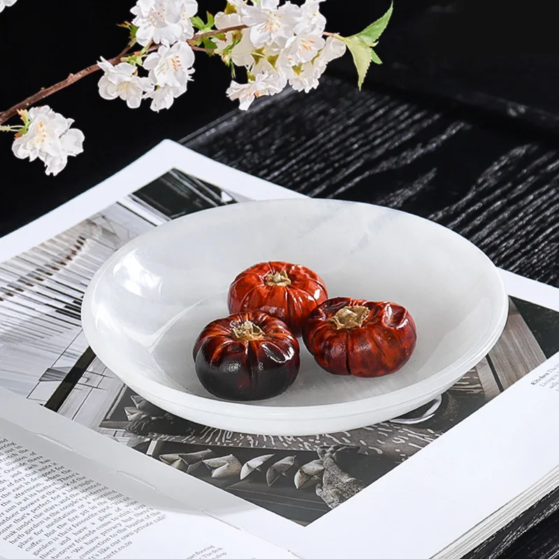 اليشم وجبة خفيفة طبق فاكهة طبق الجوز فندق زخرفة الديكور الناعم