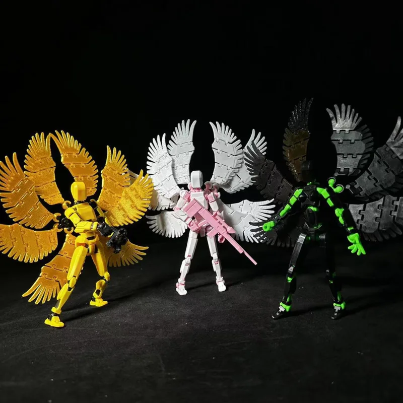 Lucky 13 Figure Toys Eight Winged Angel Dummy 3D Printed Movable Shapeshift Robot Action Model DIY Mannequin Decompress Boy Gift