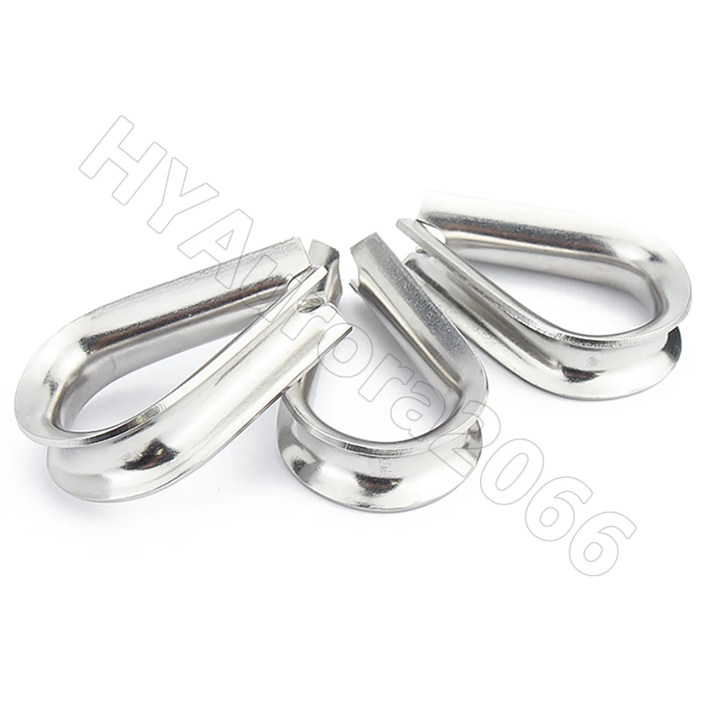 304 Wire Rope Protective Sleeve stainless Steel Cable Thimbles Clamps Hasps Chicken Heart Ring Rigging Fasteners M1.5 M2 to M16
