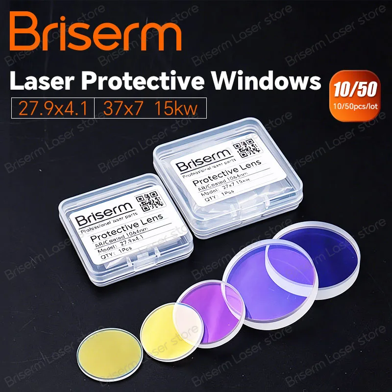 Briserm Laser Lens 27.9x4.1 18x2 30x5 30x2 32x2 37x7 Laser Protective Glass Lens 1064nm Lenses For Laser Machine