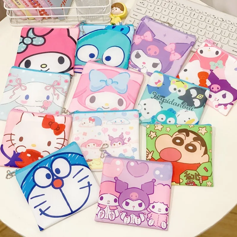 Miniso Sanrio Cinnamoroll  Kuromi Large Capacity Hand Shopping Eco Bag Doraymond Hangyoden Foldable Cartoon Portable Storage Bag