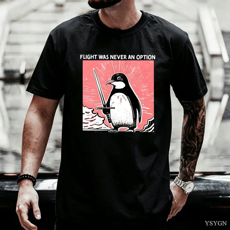 Flight Was Never An Option Graphic T Shirts Printed Cotton Short Sleeve Round Neck T-shirt Streetwear Men's Clothing Basic Tops