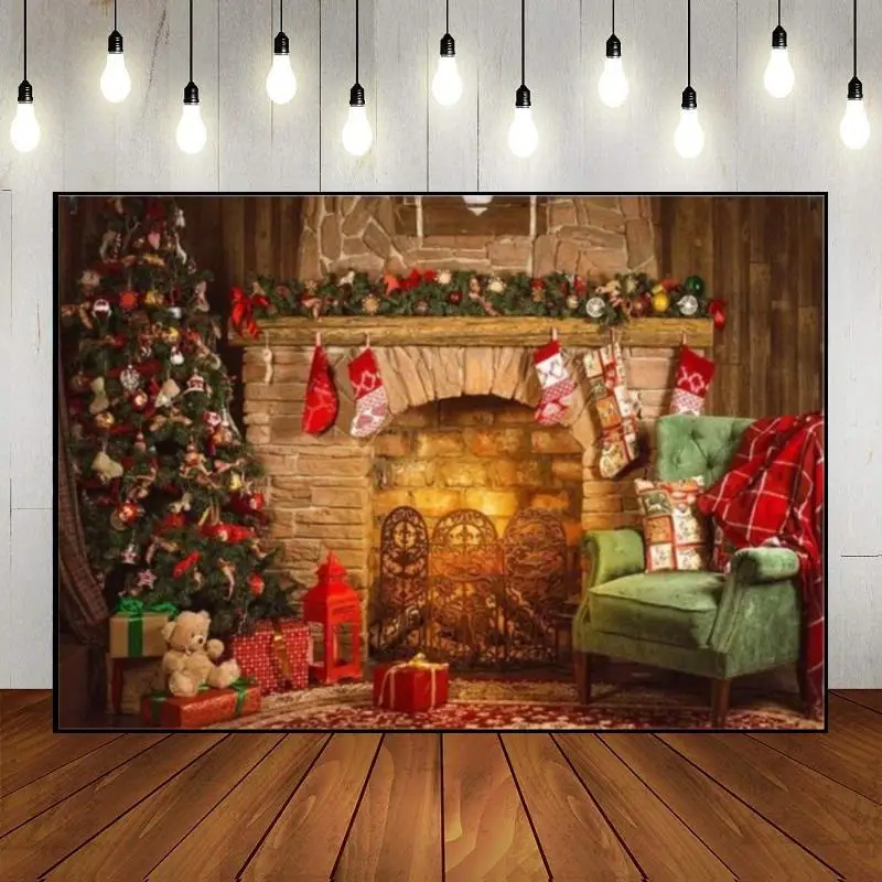 Merry Christmas Reindeer Custom Birthday Backdrop Background Gift Photography Backdrops Banner Baby Shower Snow Photo Jesus Eve