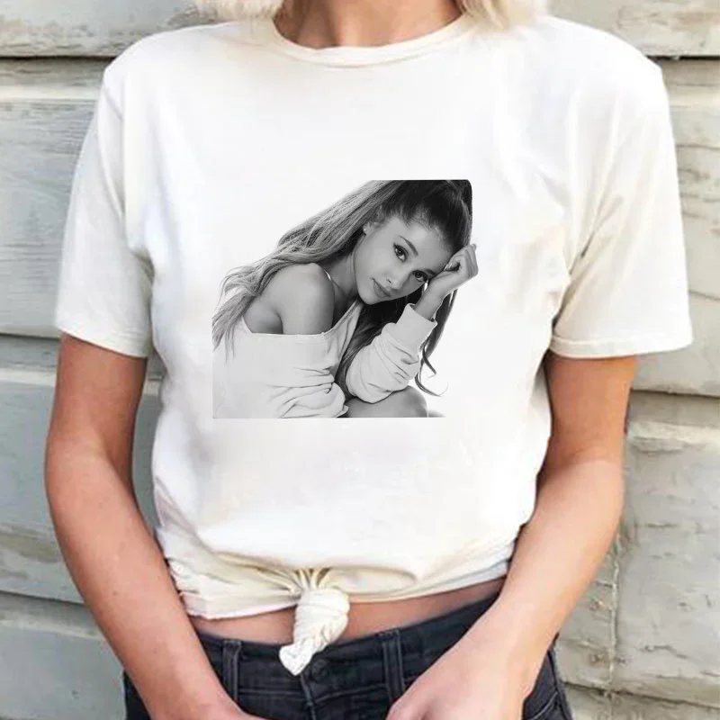 Ariana Grande Print Casual T shirt Women Ropa Tumblr Short Sleeve Harajuku Streetwear TShirt Clothes Hot Sale Tops T-Shirt
