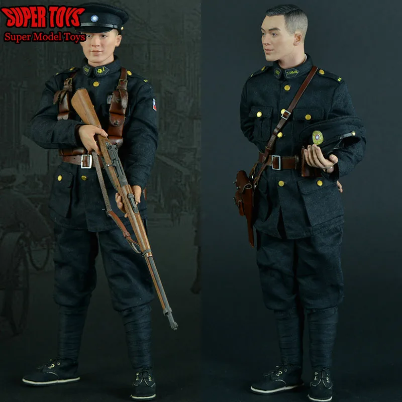 BGM X BGM-004 1/6 Male Soldier Shanghai Police Pistol Shooter Rifleman Uniform Weapon Equipment Set Fits 12 Inches Action Figure