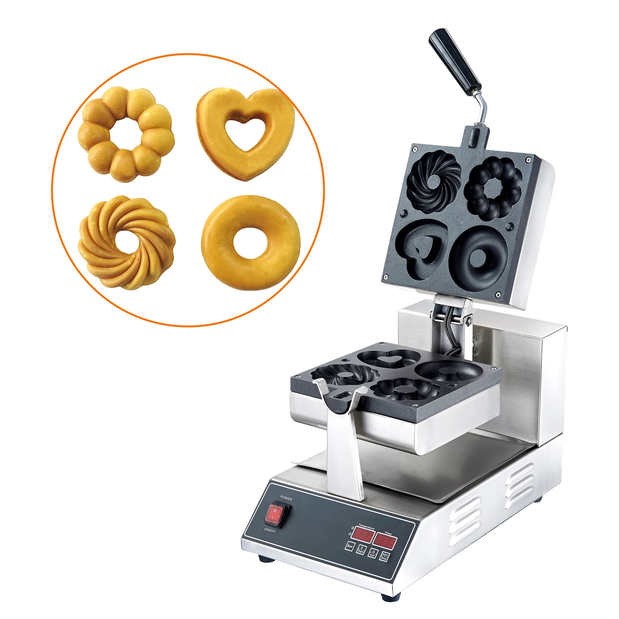 4 Pieces MIni Donut Maker Commercial Electric Waffle Bread Donut Maker Machine