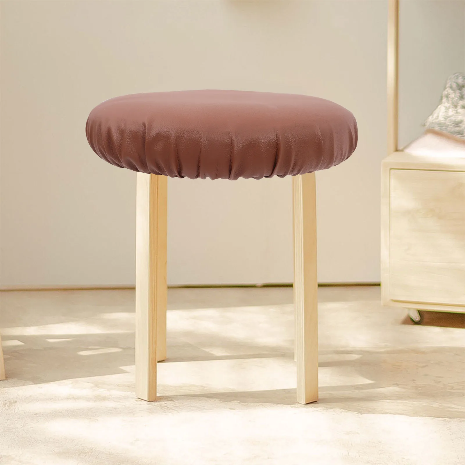 Premium Stool Cover Round Elastic Seat Protector Washable Stain Scratch Resistant for Dining Kitchen Bar Restaurant