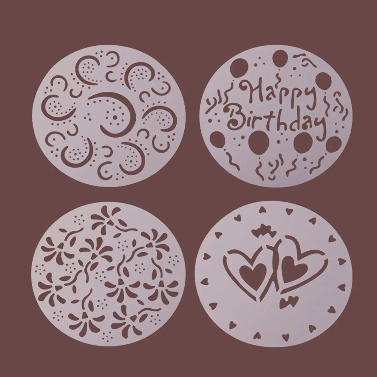 Wedding 4Pcs Lace Flower Edge Plastic Art DIY Bakeware Template Cake Decorating Tool Spray Molds Cake Stencil Set