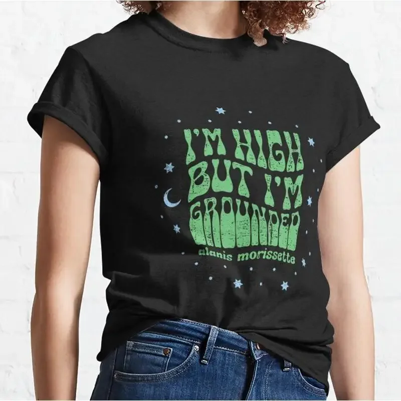 NEW I'm High But Grounded Alanis Morissette T Shirt Rock Music
