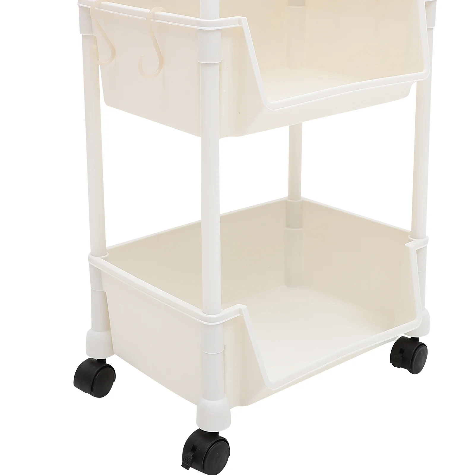 

3-Tier Rolling Storage Cart Bookshelf Multi-Layer Book Rack Organizer For Home Office Kitchen Movable Bookcase Utility Shelf