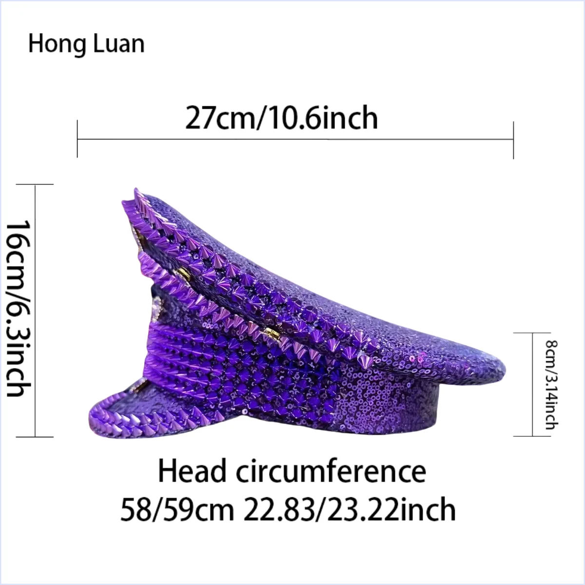 홍루안 바이올렛 스팀펑크 선장 모자, 버닝맨 페스티벌 여성용 라인스톤 장식, 빈티지 군사 액세서리 및 남성용 모자