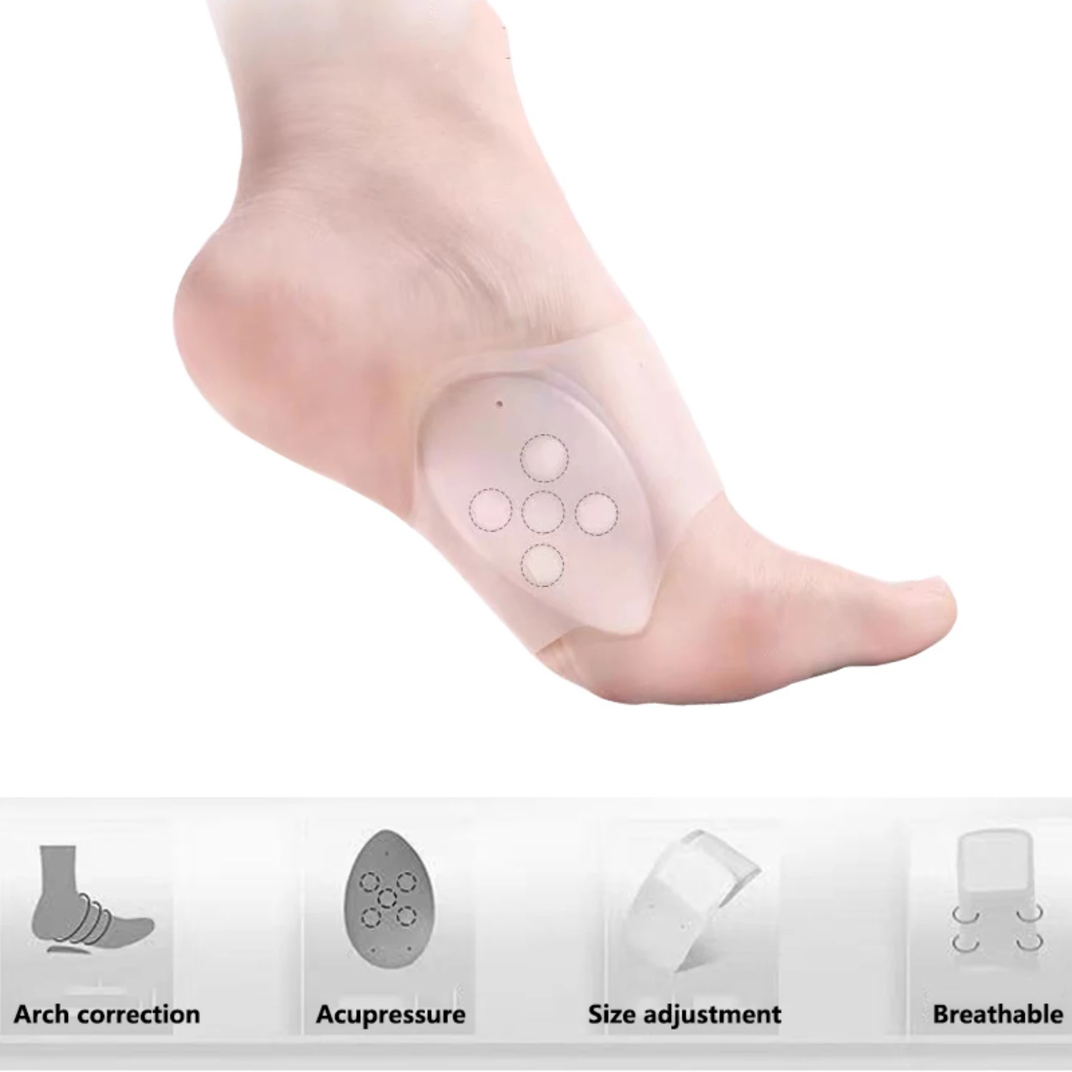 1 ペアのアーチサポート整形外科用フットパッド、偏平足矯正用 - 足のケアのための快適なインソール、足の矯正のための効果的なツール
