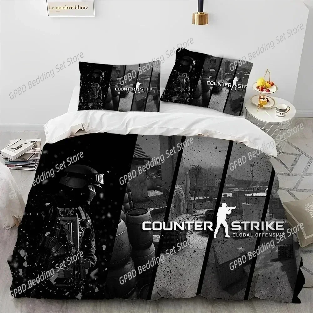 3D Print  CS GO Game Gamer Counter Strike Comfortable Duvet Quilt Cover Pillowcase Bedding Set Bedroom Decoration Home Textile