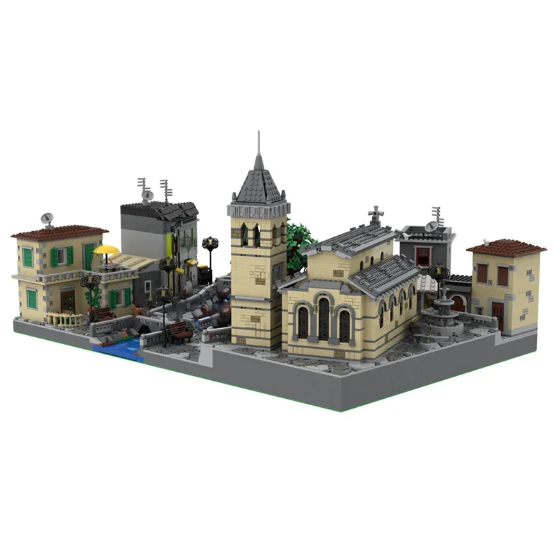 Street View Model Moc Building Blocks Italian Village Model Technology Brick DIY Assembly Construction Toy Holiday Gifts