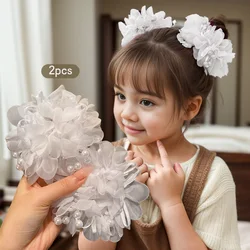 2 white hair accessories with sweet and cute floral headbands suitable for daily use