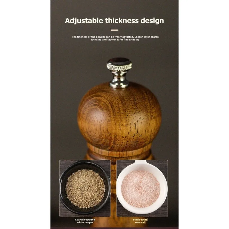 AB46-Handcrafted Acacia Wood Salt& Pepper Shaker Set- 6