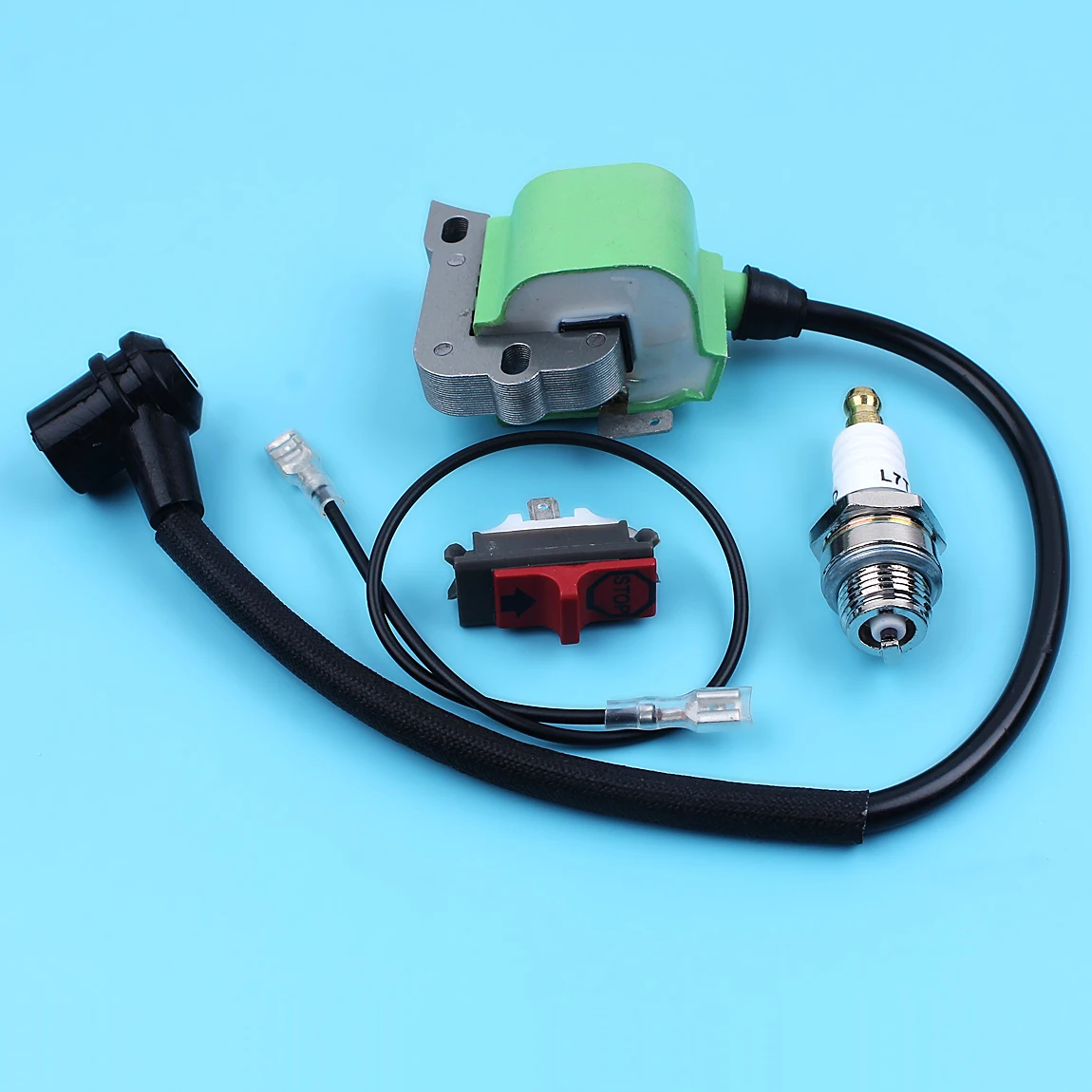 Imagem -02 - Bobina de Ignição Kill Stop Switch Spark Plug Kit para Husqvarna 50 51 55 268 272 266 261 262 254 61 257 Motosserra Novo Estilo Módulo