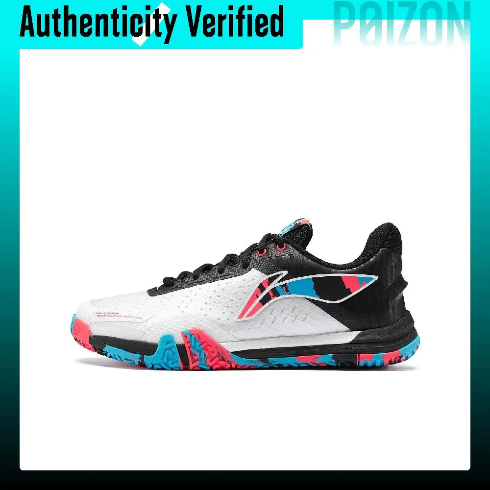 Li Ning SE Synthetic Leather Slip Resistant Abrasion Resistant Breathable Low top Badminton Shoes Unisex AYZS014-4