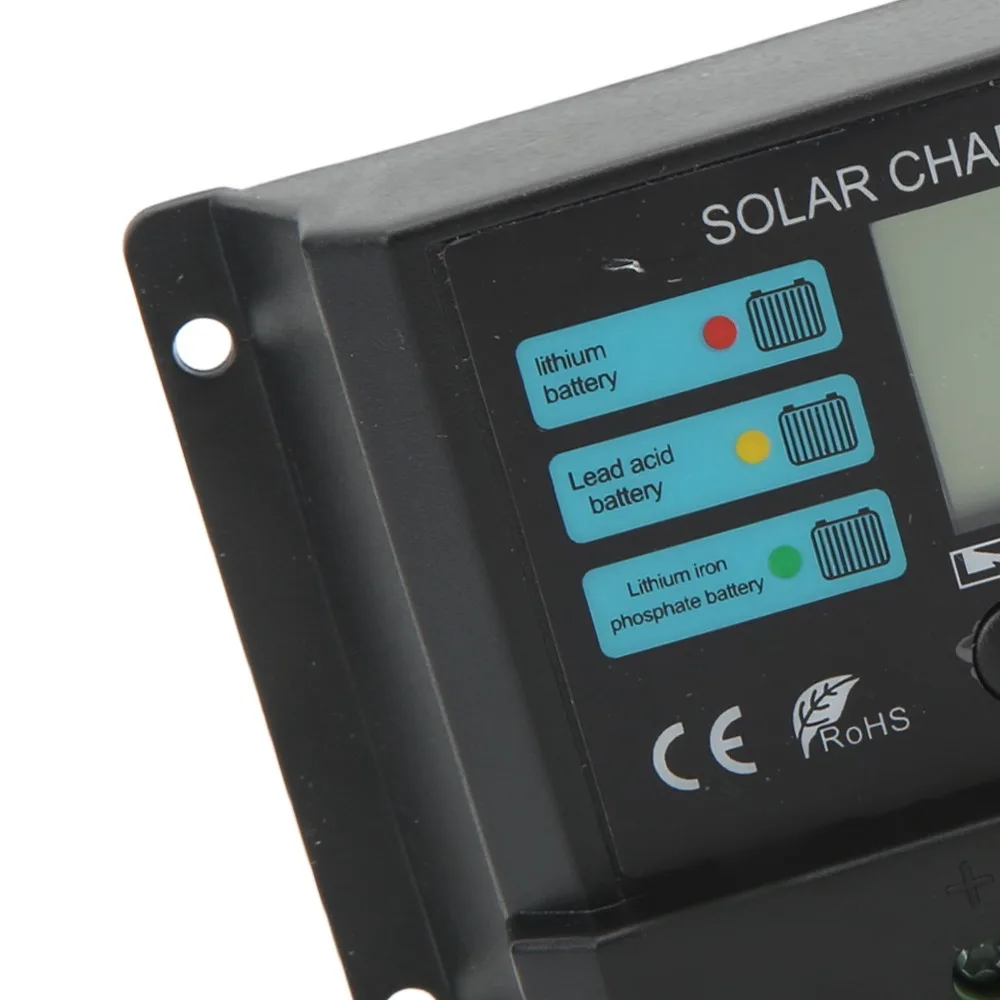 12 فولت/24 فولت جهاز تحكم يعمل بالطاقة الشمسية شاشة الكريستال السائل 5 فولت 1A USB الناتج لوحة طاقة شمسية تحكم 10A/20A/30A الأسود الشمسية جهاز التحكم في الشحن #3