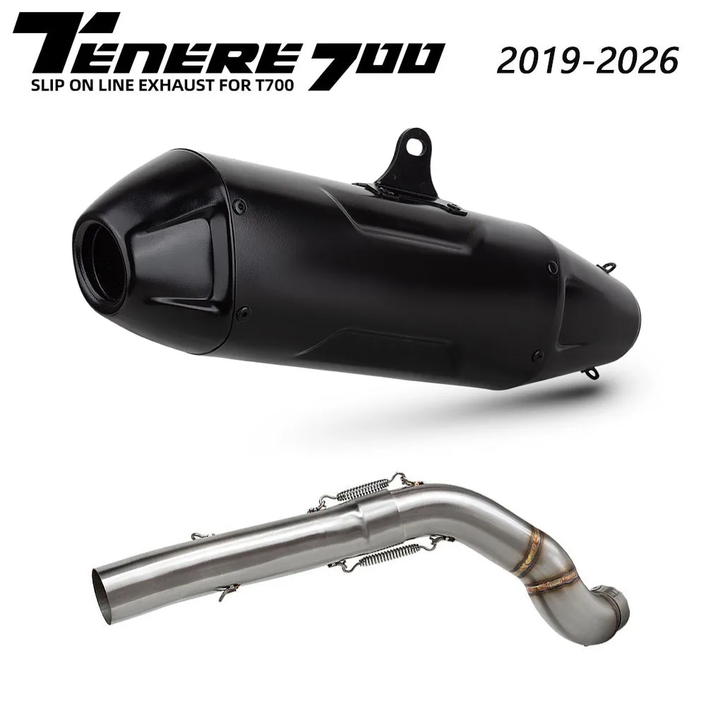 XTZ690 Exhaust Muffler For Yamaha T7 T700 T700S TENERE700 TENERE 700 2019-2026 Motorcycle Slip on Line High Mount Exhausts Pipe