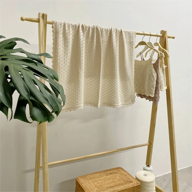 

Baby Knitted Cotton Blanket Newborn Receiving Bath Towel Infant Sleepsack Bedding Stroller Cover