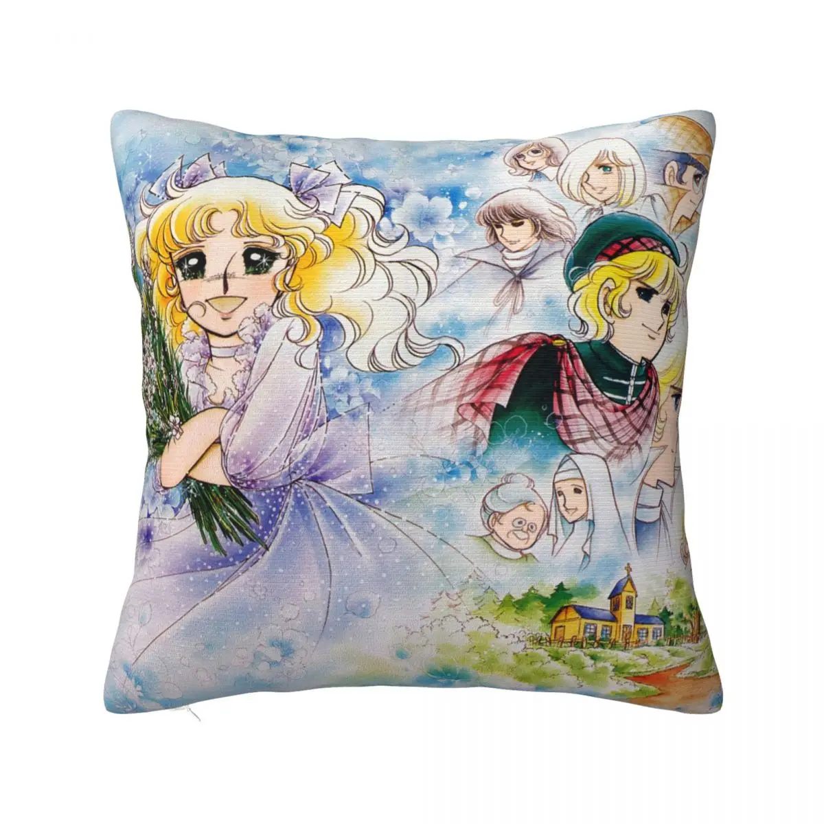 Candy Candy Anime Pillow Case Japanese Anime Cushion Covers Custom Polyester Decor Pillowcover for Home 40x40cm